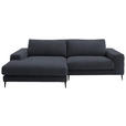 ECKSOFA  in Flachgewebe Dunkelgrau  177/253 cm  - Dunkelgrau/Schwarz, Design, Textil/Metall (177/253cm) - Dieter Knoll