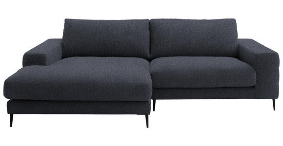ECKSOFA  in Flachgewebe Dunkelgrau  177/253 cm  - Dunkelgrau/Schwarz, Design, Textil/Metall (177/253cm) - Dieter Knoll
