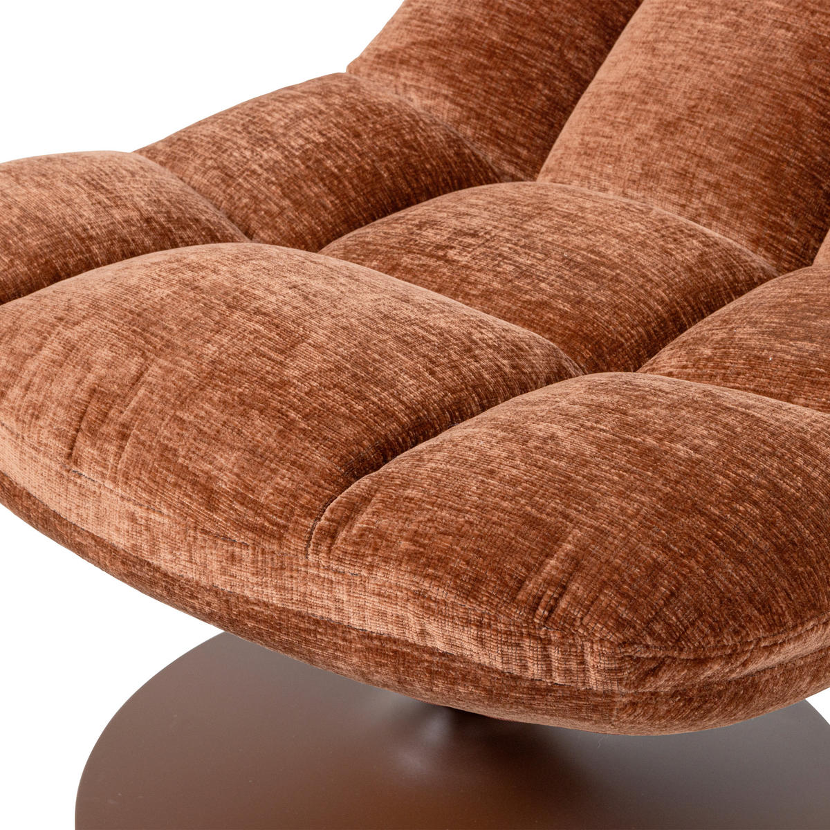 SESSEL in Chenille Rostfarben  - Rostfarben/Braun, Design, Textil/Metall (73/81/84cm) - Livetastic