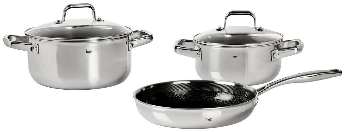 Set De Oale 3 piese  - străveziu/culoare inox, Basics, sticlă/metal - Homeware Profession.