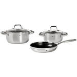 KOCHTOPFSET 3-teilig  - Klar/Edelstahlfarben, Basics, Glas/Metall - Homeware Profession.