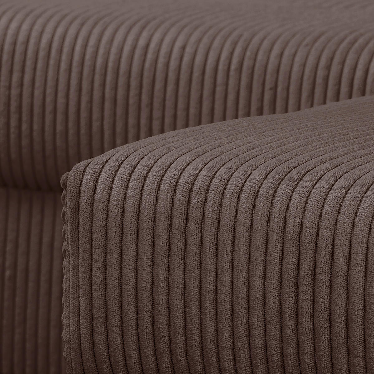 ECKSOFA inkl. Hocker Ariella Braun Cord  - Naturfarben/Braun, Design, Holz/Textil (231/161cm) - Livetastic