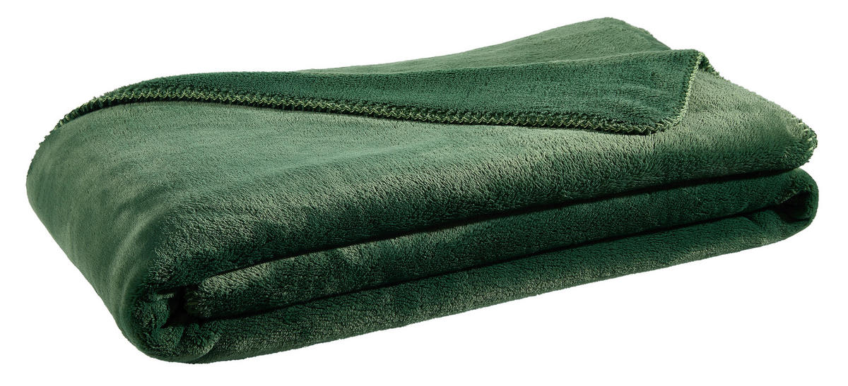 DECKE SOFTY 140/190 cm  - Dunkelgrün, Basics, Textil (140/190cm) - Zoeppritz