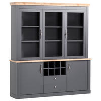 BUFFET 184/205/44 cm  in Anthrazit, Eiche Wotan  - Anthrazit/Silberfarben, Design, Holzwerkstoff/Metall (184/205/44cm) - MID.YOU