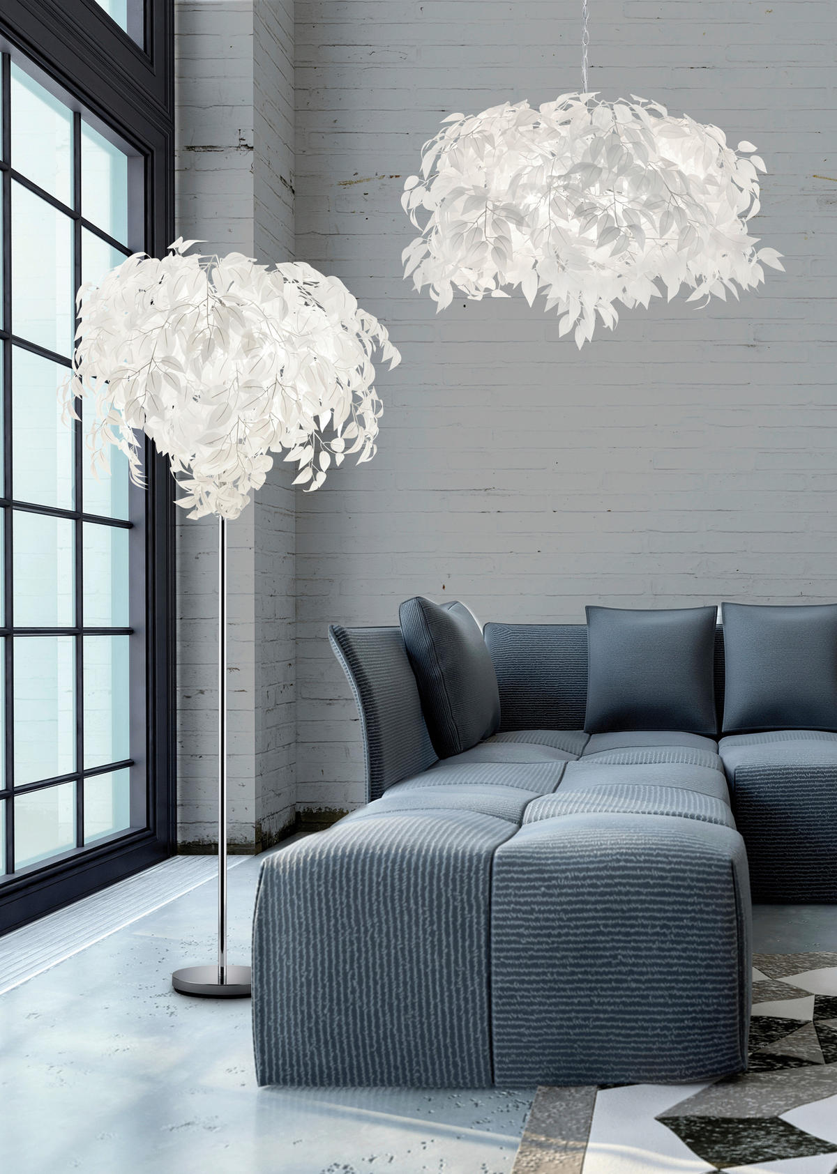 STEHLEUCHTE 70/180 cm    - Chromfarben/Weiß, Trend, Kunststoff/Metall (70/180cm)