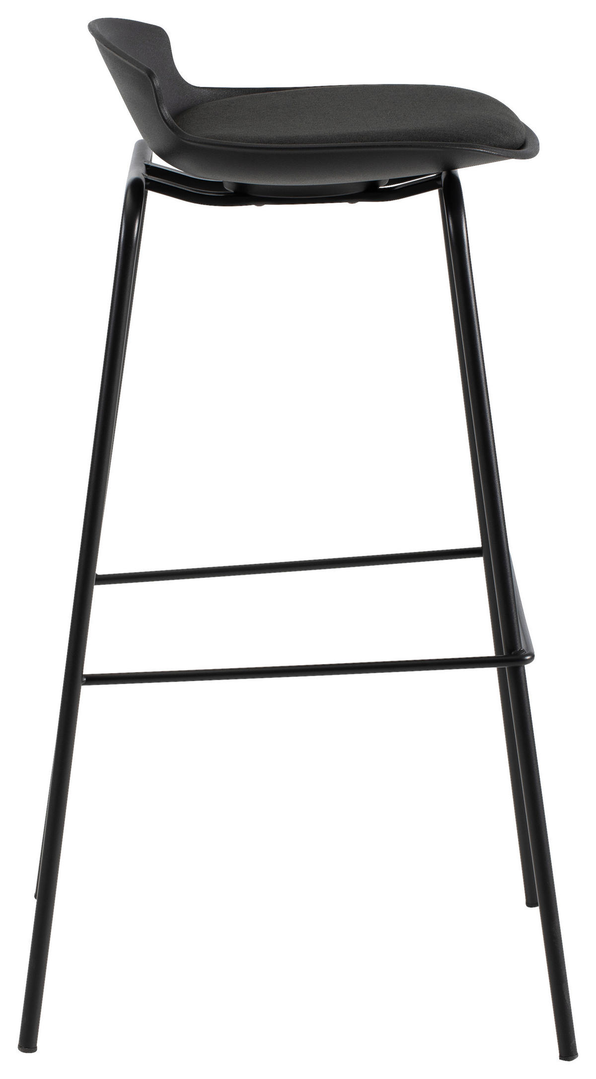 BARHOCKER in Metall, Kunststoff, Textil Schwarz  - Schwarz, Design, Kunststoff/Textil (38,5/86/42cm) - Boxxx