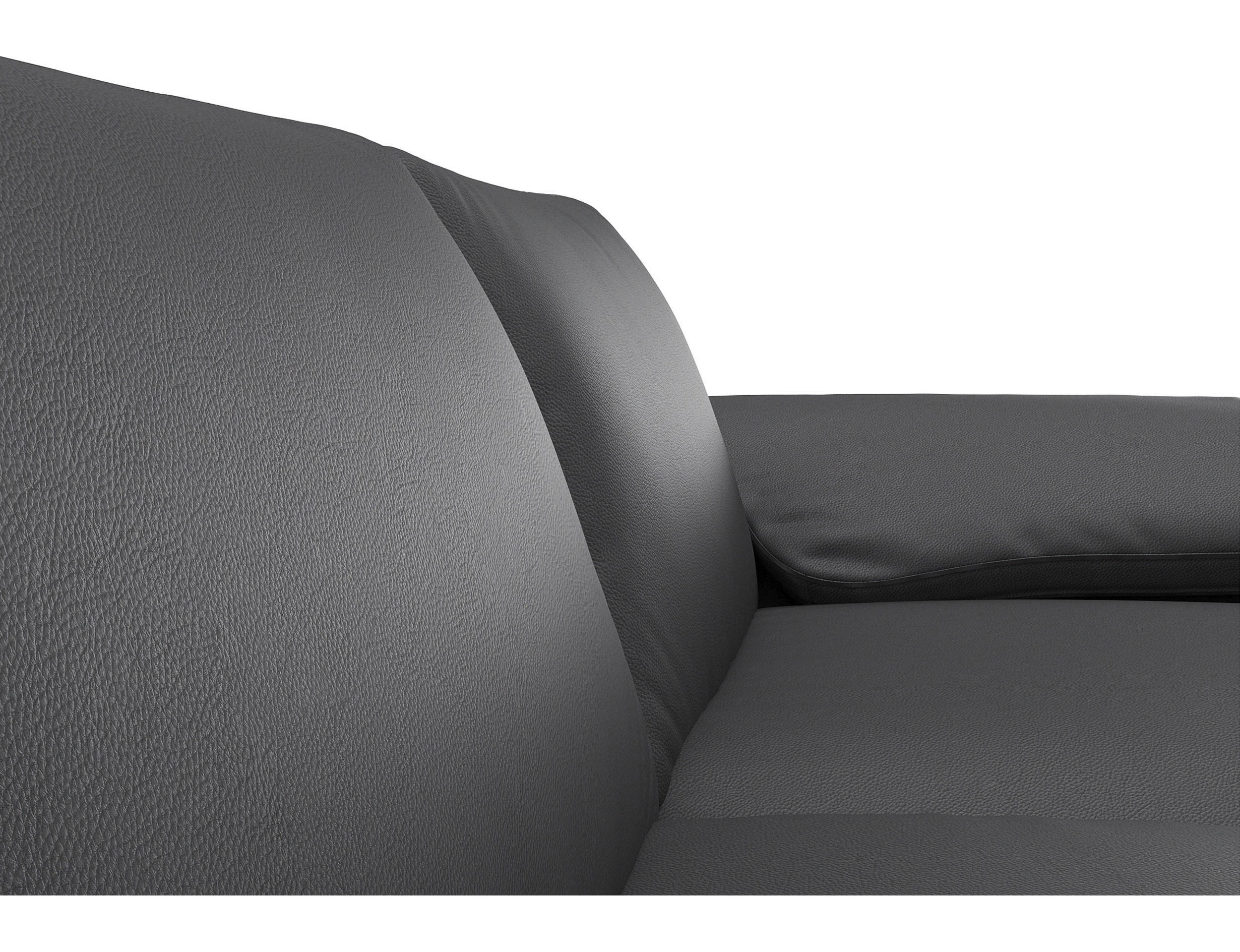 CloseUp von Livetastic ECKSOFA Schwarz Echtleder.