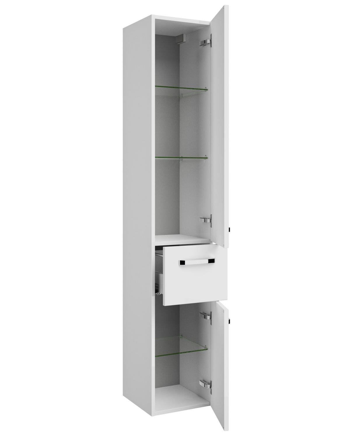 VYSOKÁ SKRINKA, biela s vysokým leskom, biela, 30/168/33 cm - biela/biela s vysokým leskom, Konventionell, kompozitné drevo/plast (30/168/33cm) - Sadena