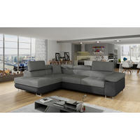 ECKSOFA  Grau, Schwarz Textilgeflecht  - Chromfarben/Schwarz, Design, Textil/Metall (203/272cm) - MID.YOU