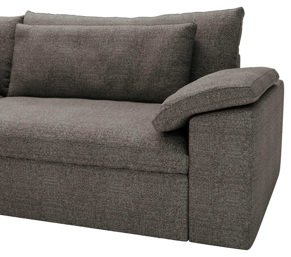 ECKSOFA  in Webstoff Graubraun  198/306 cm  - Graubraun/Schwarz, MODERN, Kunststoff/Textil (198/306cm) - Carryhome