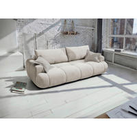 SCHLAFSOFA Flachgewebe Champagner  inkl. Zierkissen, Rückenkissen  - Champagner/Beige, MODERN, Kunststoff/Textil (254/69-93/116cm) - Livetastic