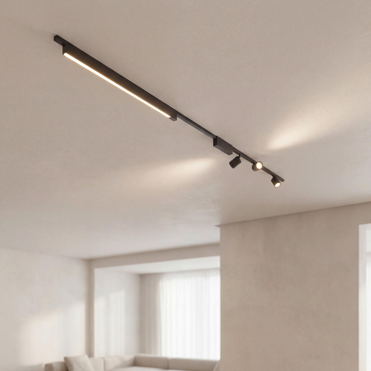 SCHIENENSYSTEM Perifo 12.8/2.6/271.5 cm  - Schwarz, Design, Metall (12.8/2.6/271.5cm) - Philips HUE