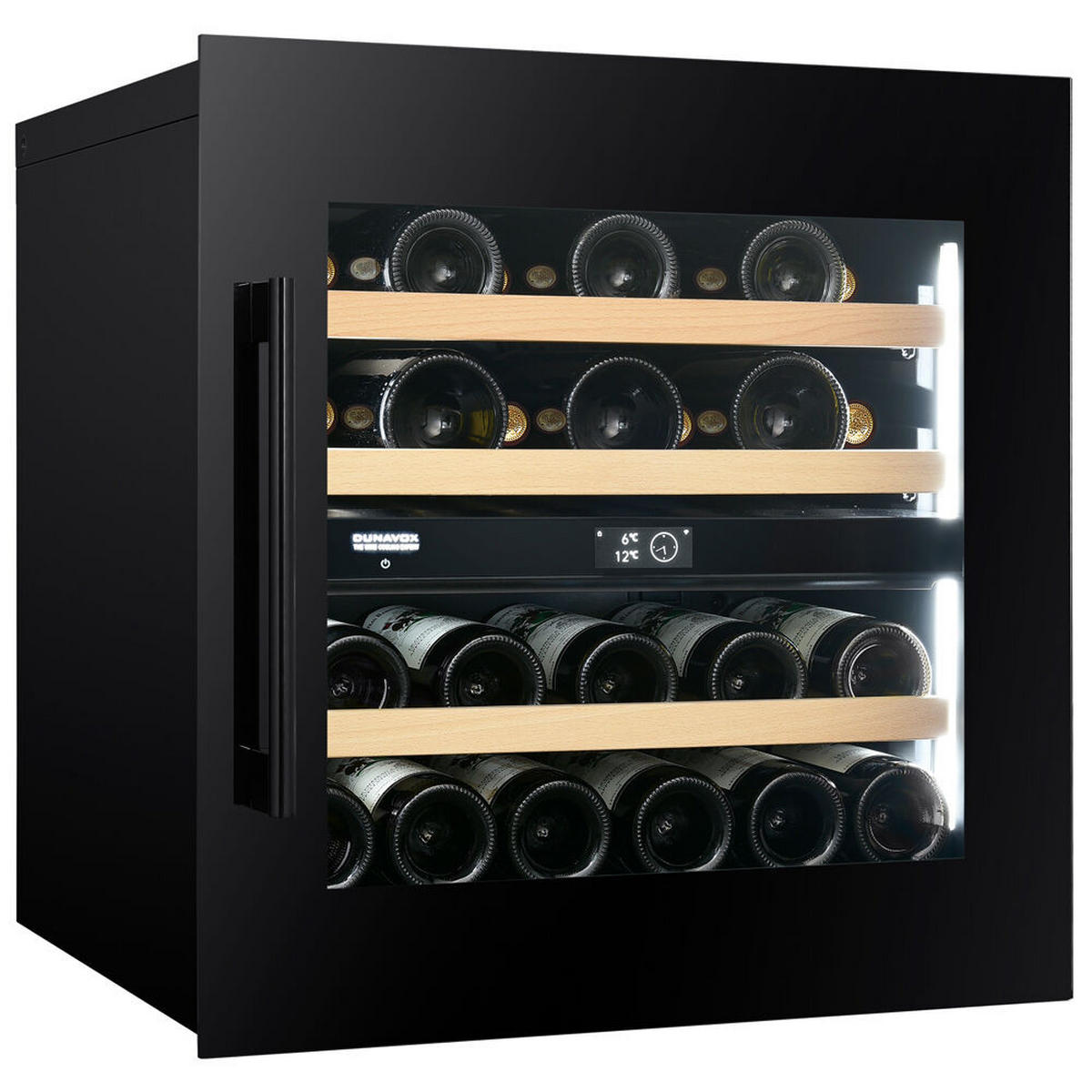 WEINKÜHLSCHRANK DVP-25.65DB  - Schwarz, Basics, Glas/Holz (59/59,6/57,1cm)