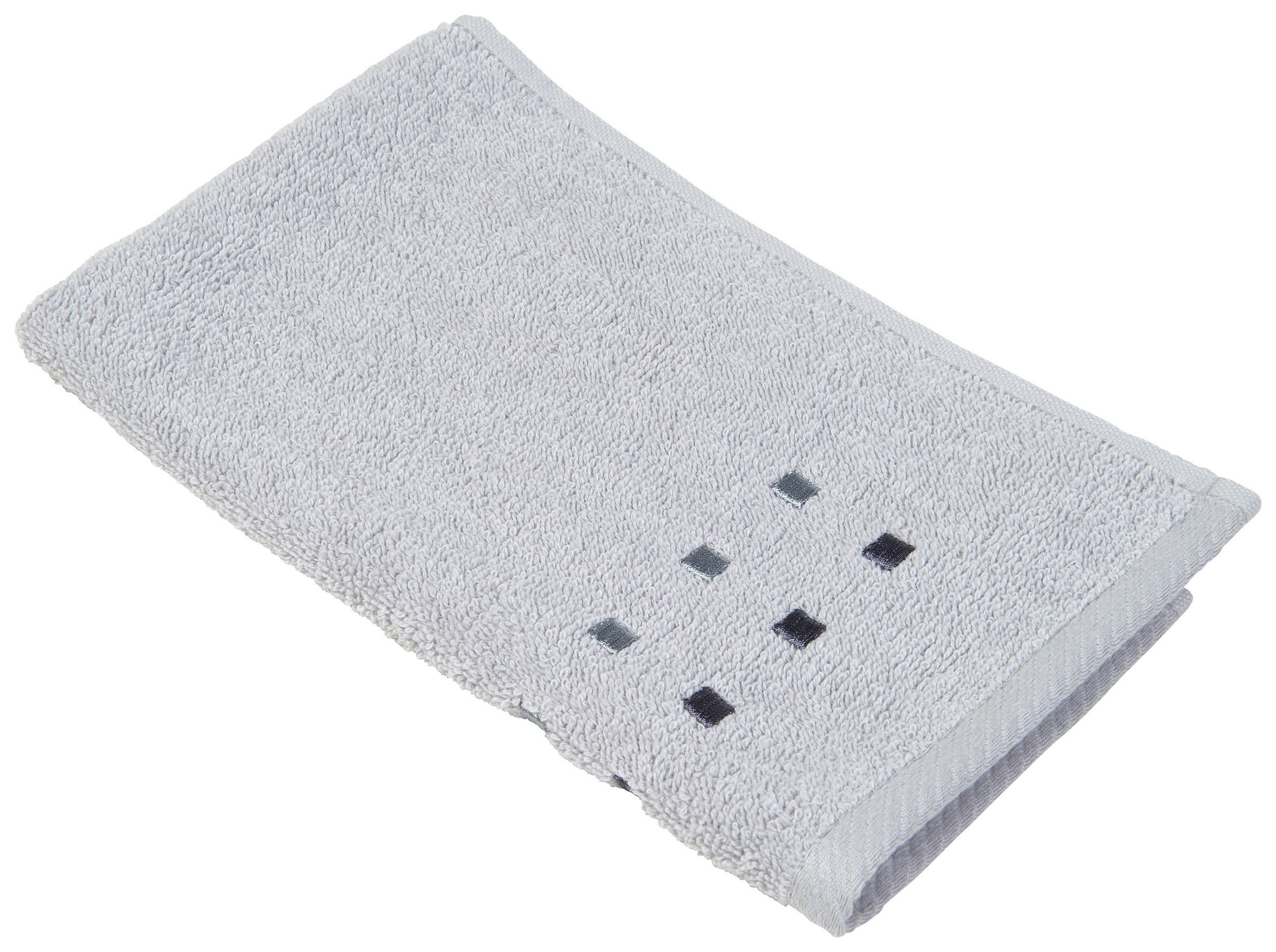 GÄSTHANDDUK QUATTRO silver 30/50 cm  - silver, Klassisk, textil (30/50cm) - Best Price