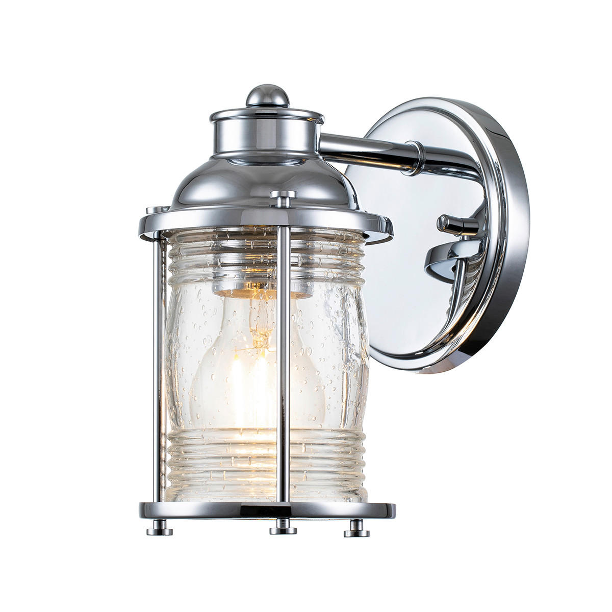BADEZIMMER-WANDLEUCHTE Ashland Bay 20,6/12,7/16,9 cm  - Chromfarben, KONVENTIONELL, Glas/Metall (20,6/12,7/16,9cm) - Elstead Lighting