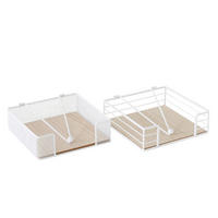 SZALVÉTATARTÓ   19,5/19,5/6 cm  - fehér, Design, faalapú anyag/fém (19,5/19,5/6cm)