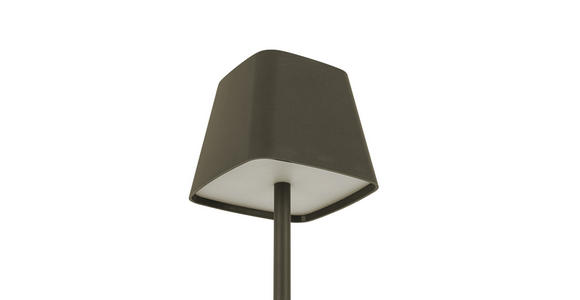 AKKU-TISCHLEUCHTE Lino 10/38 cm - Grau, Design, Kunststoff/Metall (10/38cm) - Novel