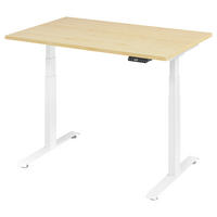 SCHREIBTISCH 140/80/64,5-129,5 cm Weiß, Ahornfarben elektrisch höhenverstellbar  - Ahornfarben/Weiß, KONVENTIONELL, Holzwerkstoff/Metall (140/80/64,5-129,5cm) - Venda