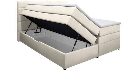 BOXSPRINGBETT 160/200 cm  in Creme  - Wengefarben/Creme, KONVENTIONELL, Holz/Textil (160/200cm) - Carryhome