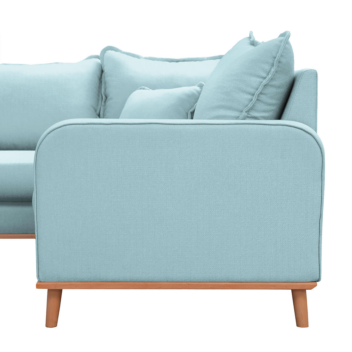 WOHNLANDSCHAFT Hellblau  - Wengefarben/Hellblau, Design, Holz/Textil (170/296/167cm) - Livetastic