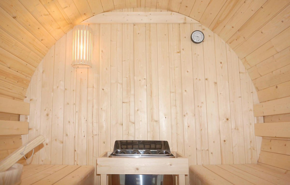 SAUNAFASS für 4 Personen Tromsö L  - Fichtefarben, KONVENTIONELL, Glas/Holz (189/180/191,5cm) - Sanotechnik