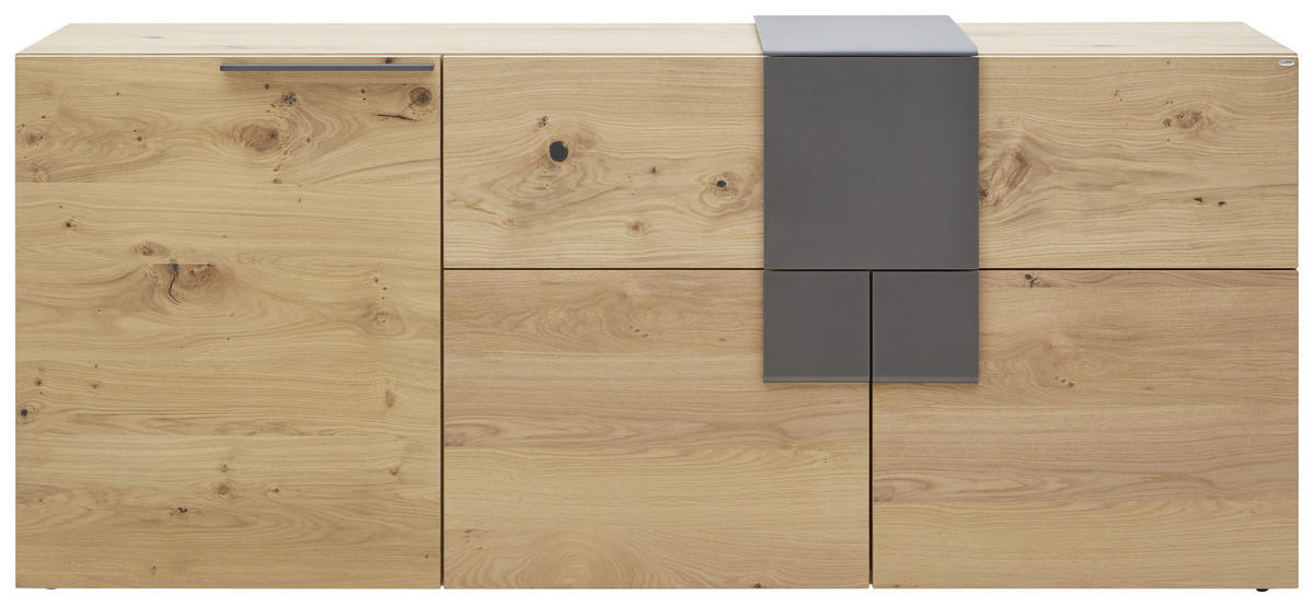 SIDEBOARD  in 192,2/82/48,2 cm  - Eichefarben/Anthrazit, Natur, Holz/Metall (192,2/82/48,2cm) - Voglauer