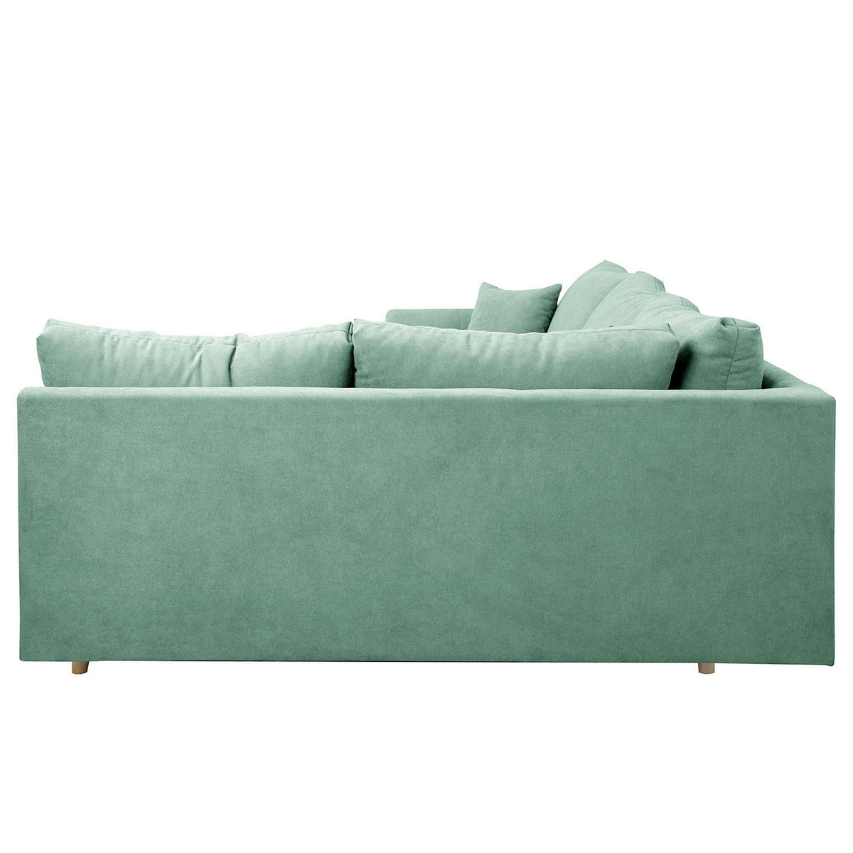 ECKSOFA Ariella Mintgrün Mikrofaser  - Naturfarben/Mintgrün, Design, Holz/Textil (231/161cm) - Livetastic