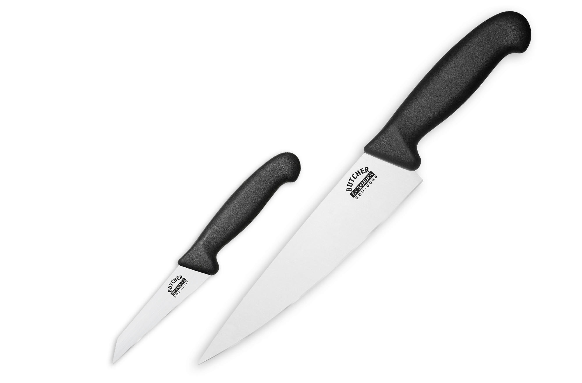 SET NOŽEVA      2-dijelni  Samura Butcher  - crna, Basics, metal/plastika (33/21/5/2.5/2/1.5cm) - Samura