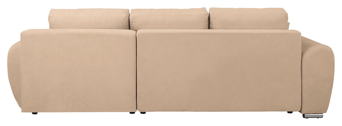 ECKSOFA in Mikrofaser Beige  - Beige/Silberfarben, Design, Textil/Metall (256/175cm) - Livetastic