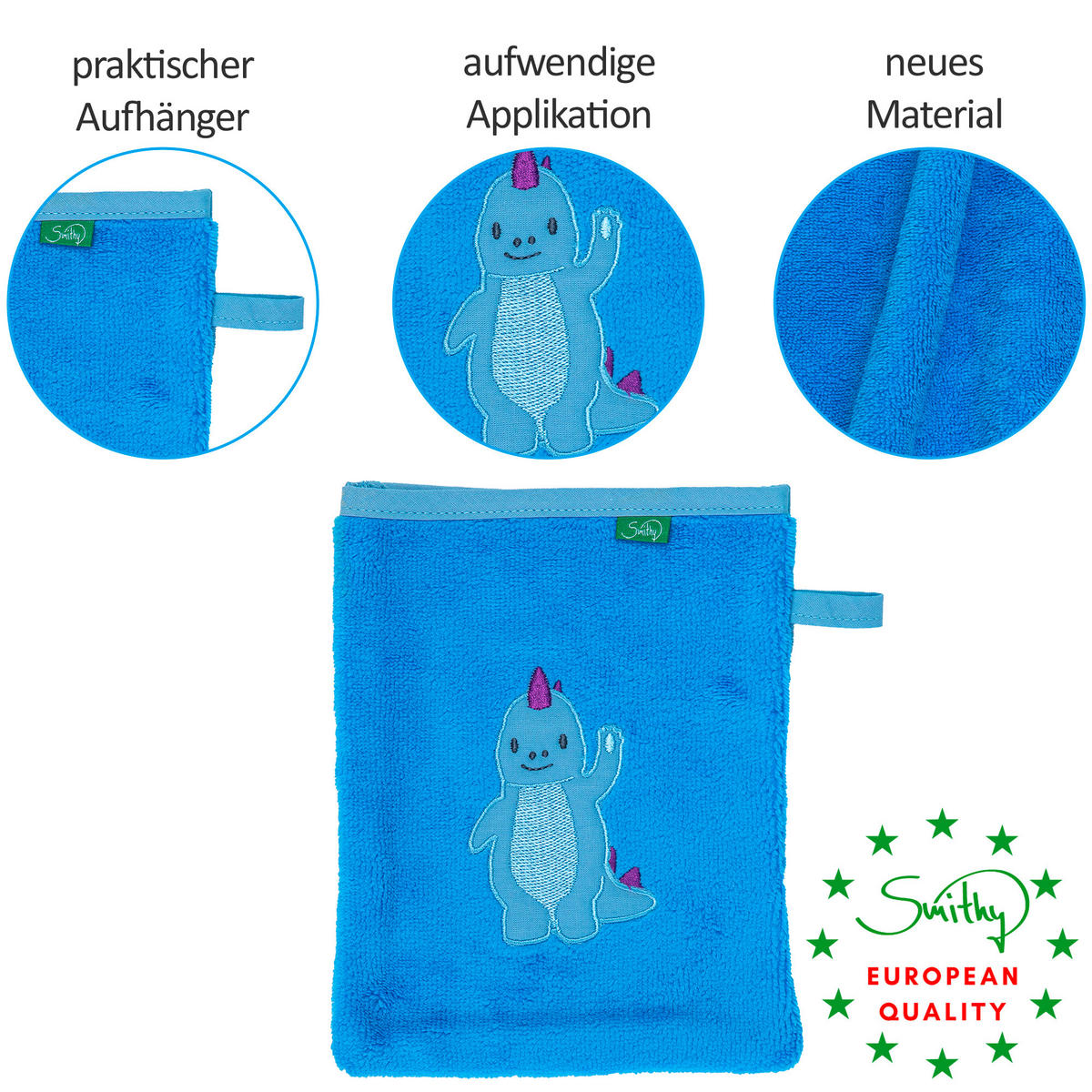 FROTTIERSET DINO Blau  - Blau, Basics, Textil