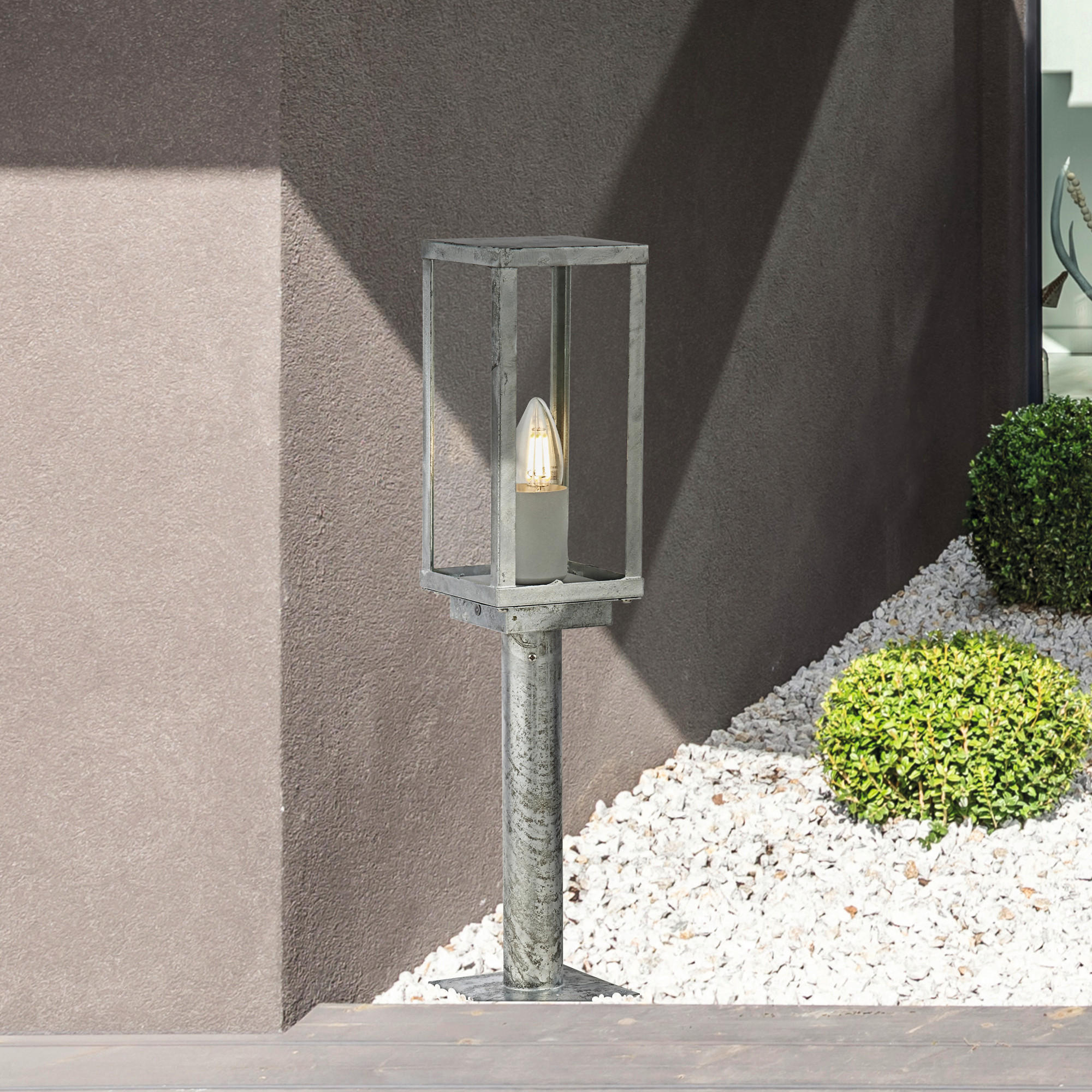 UTOMHUSLAMPA - klar/silver, Basics, metall/glas (11/11/50cm)