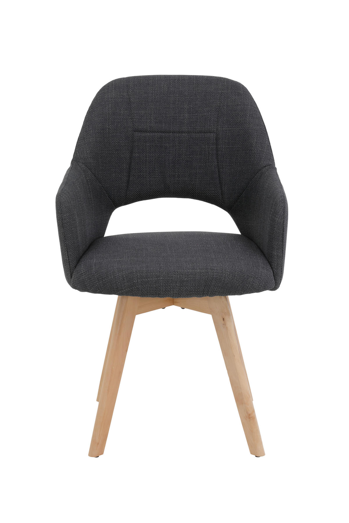 SESSELSET in Webstoff, Mikrofaser Anthrazit  - Anthrazit/Buchefarben, MODERN, Holz/Textil (57/88/61cm) - P & B