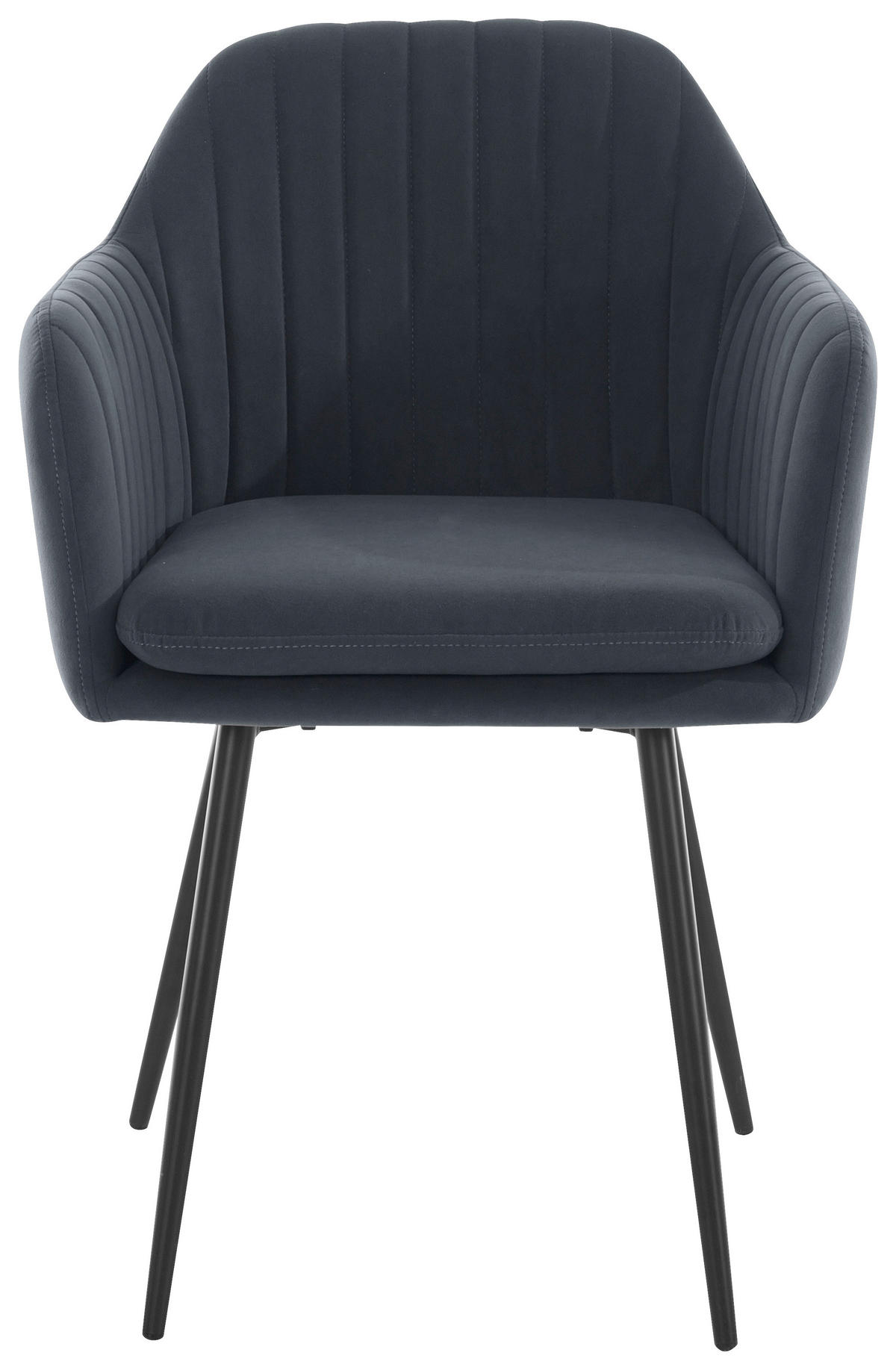 ARMLEHNSTUHL-SET 2 Stück  in Stahl Samt, Velours  - Schwarz/Grau, MODERN, Textil/Metall (59/84/66cm) - MID.YOU