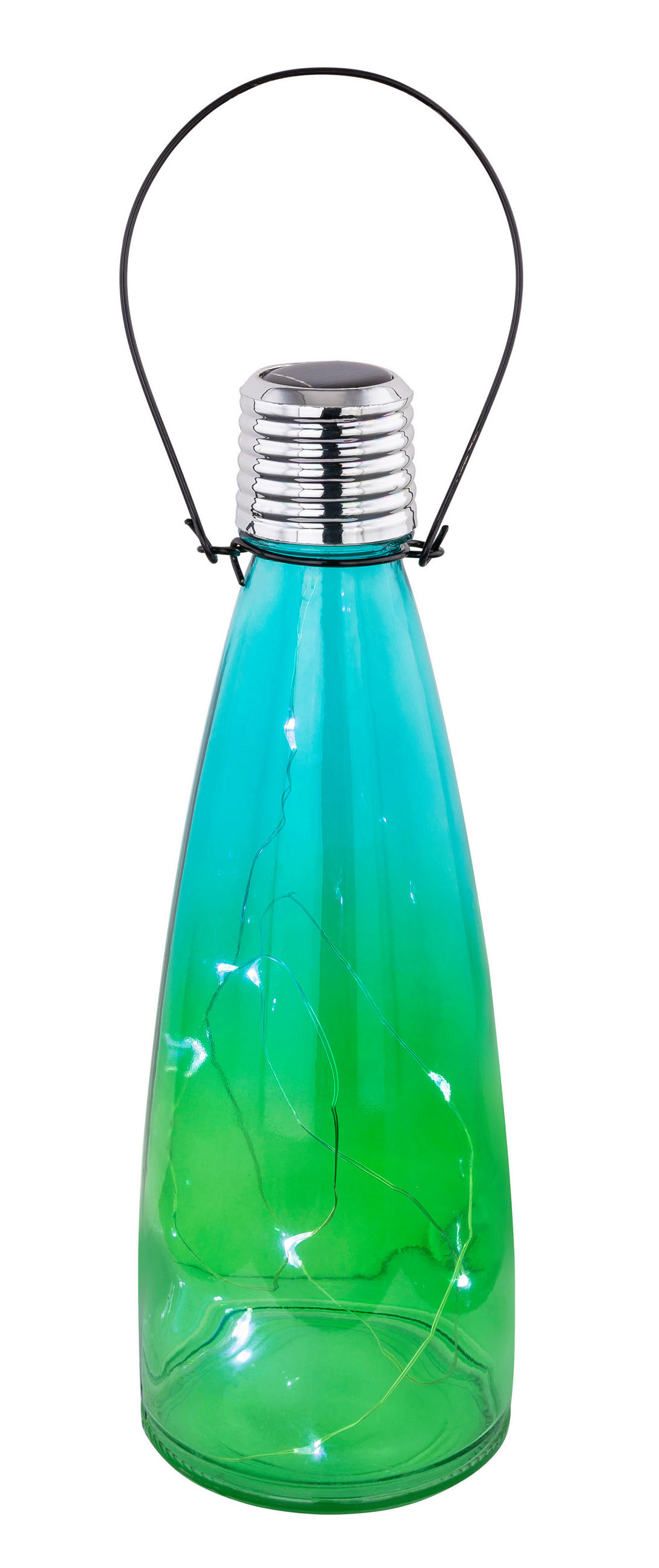 SOLARLEUCHTENSET - Blau/Edelstahlfarben, Lifestyle, Glas/Kunststoff (9/26cm) - Ambia Garden