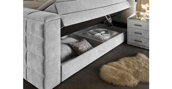 BOXSPRINGBETT 180/200 cm in Silberfarben - Silberfarben, KONVENTIONELL, Textil (180/200cm) - Carryhome