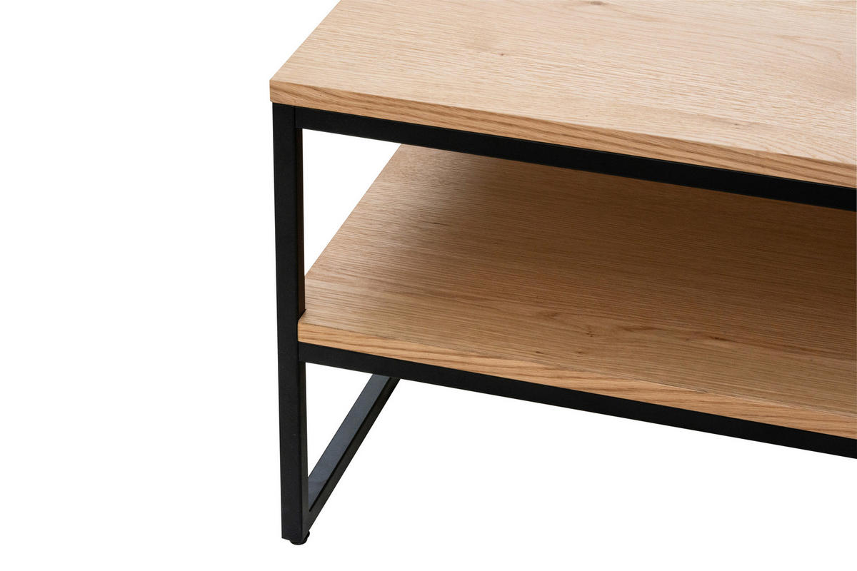KONFERENČNÍ STOLEK, černá, barvy dubu, dřevo, kov, kompozitní dřevo, 80/70/45 cm - černá/barvy dubu, Design, kov/dřevo (80/70/45cm) - MID.YOU