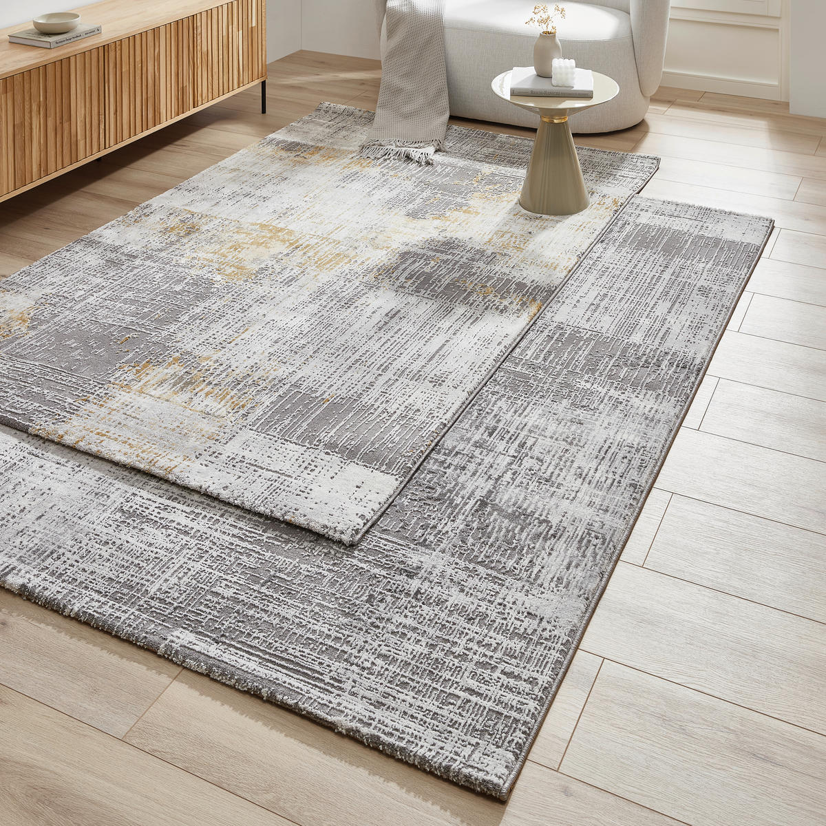VINTAGE-TEPPICH 133/190 cm Grau  - Grau, Design, Textil (133/190cm) - Novel