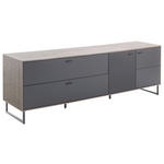 LOWBOARD  in 208/68/50 cm  - Eichefarben/Anthrazit, Design, Glas/Holz (208/68/50cm) - Novel