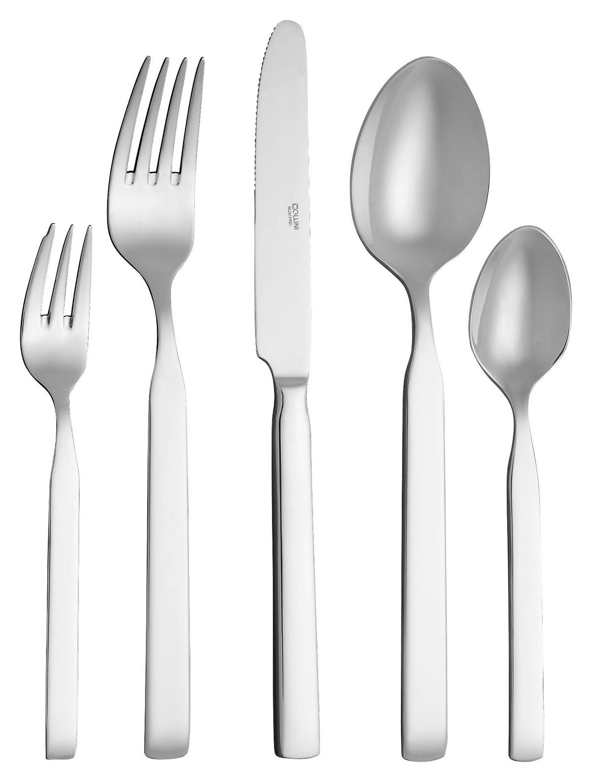 BESTECKSET HARMONY 30-teilig Edelstahl  - Silberfarben, MODERN, Metall - Collini