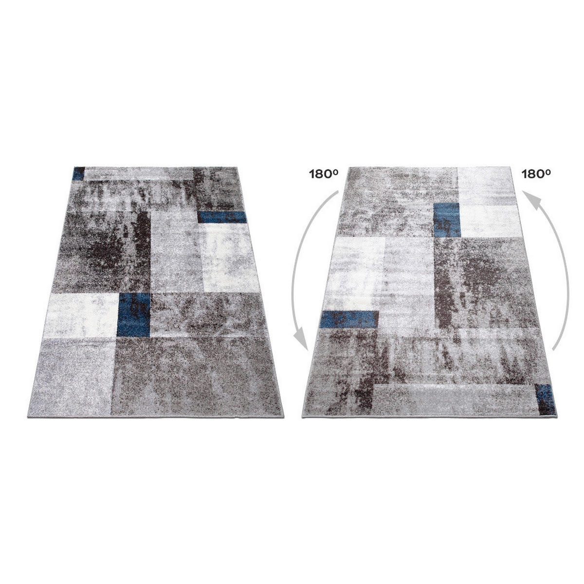 WEBTEPPICH 80/150 cm Phoenix-6042 Blau, Grau  - Blau/Grau, Design, Kunststoff/Textil (80/150cm) - Novel