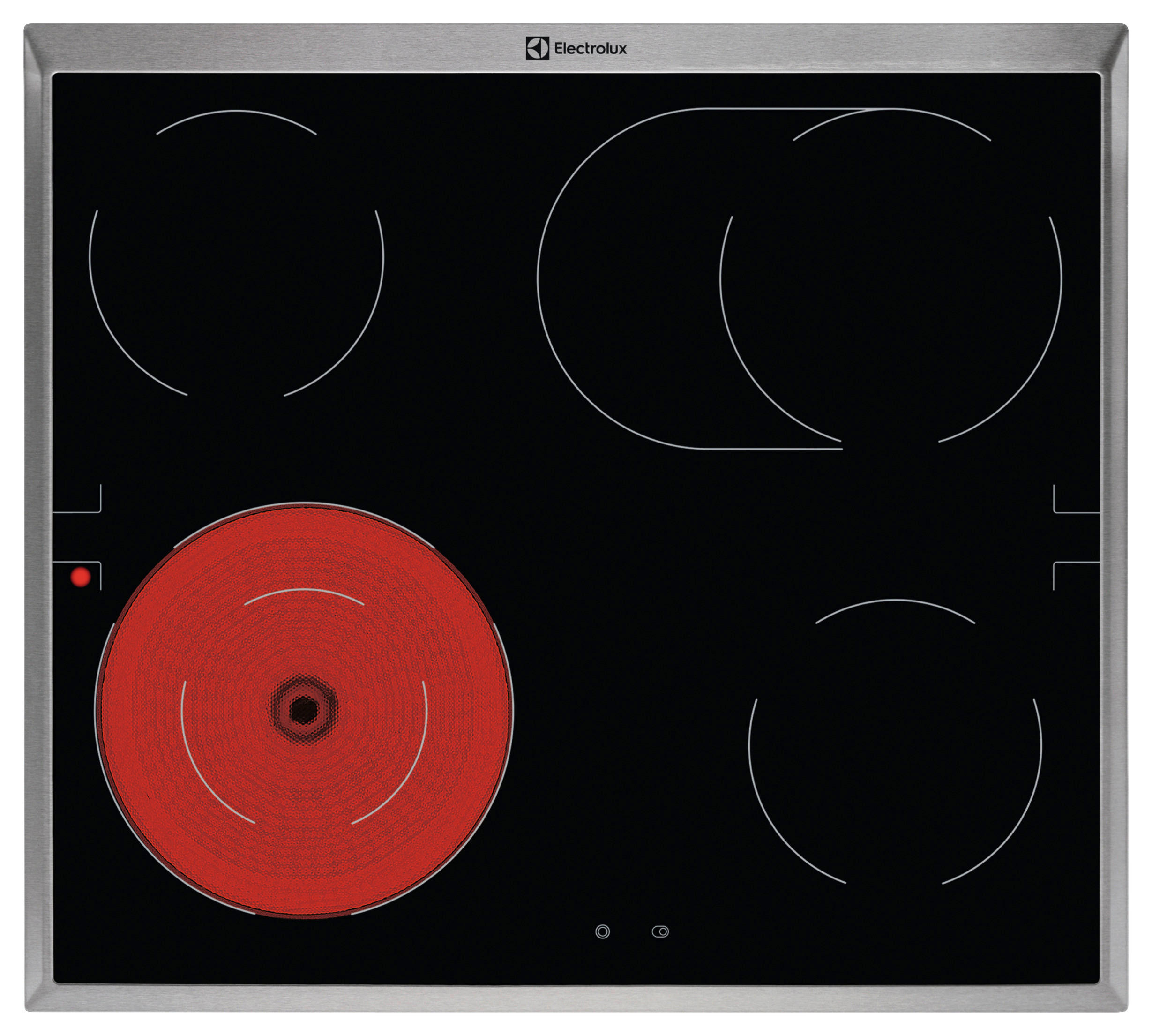GLASKERAMIKKOCHFELD LRD64062XK  - Edelstahlfarben/Schwarz, Basics, Glas/Metall (57,6/4,0/51,6cm) - Electrolux