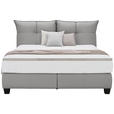 BOXSPRINGBETT  in Grau  - Schwarz/Grau, Design, Leder/Holzwerkstoff (180cm) - Esposa