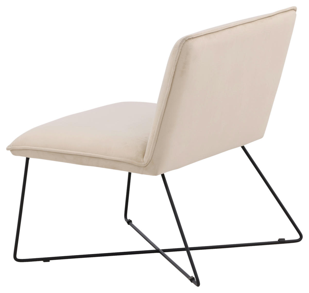 FÅTÖLJ i metall, plast, textil svart, vit  - vit/beige, Design, metall/textil (61,5/82,5/72cm) - Livetastic