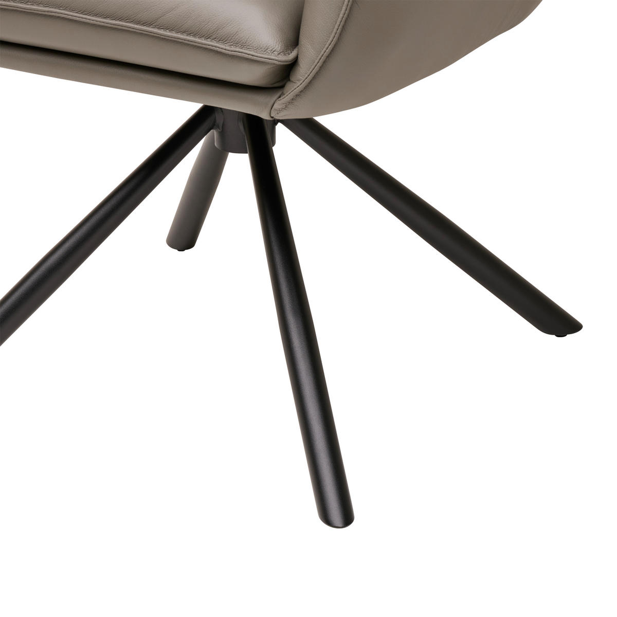 STOLICA S NASLONOM ZA RUKE  tamno siva  koža      - tamno siva/crna, Moderno, koža/metal (64/90,5/64,5cm) - Livetastic