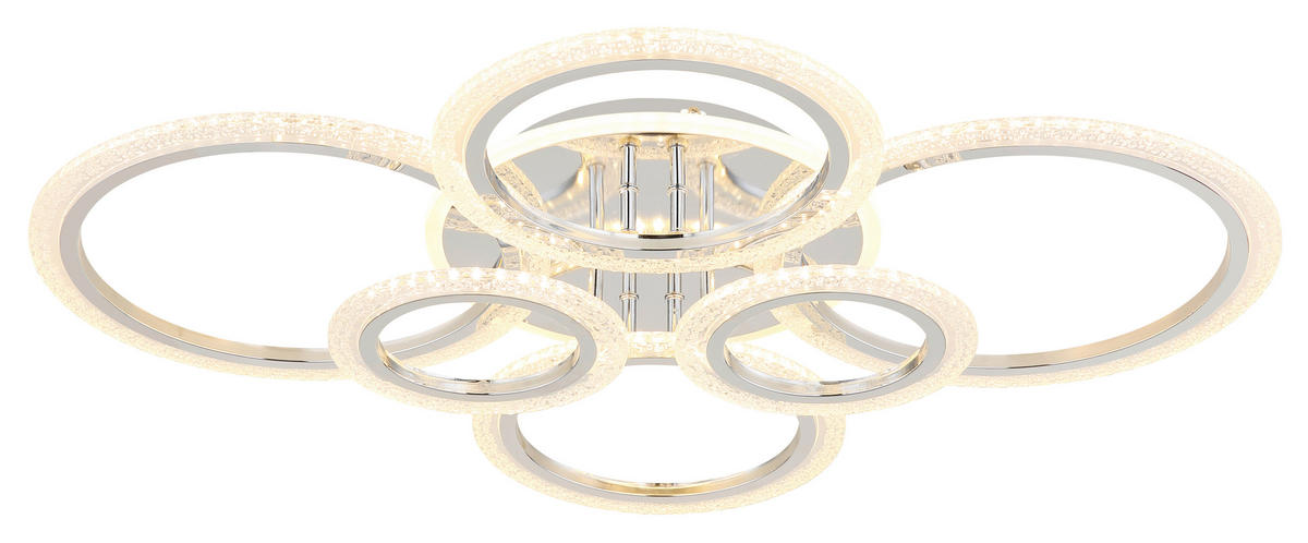 LED-DECKENLEUCHTE 78/60,5/11,5 cm   - Klar/Chromfarben, Design, Kunststoff/Metall (78/60,5/11,5cm) - Globo