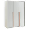 DREHTÜRENSCHRANK 3-türig Weiß  - Buchefarben/Weiß, MODERN, Holz/Holzwerkstoff (145,6/195,2/56cm) - MID.YOU