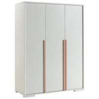 DREHTÜRENSCHRANK 3-türig Weiß  - Buchefarben/Weiß, MODERN, Holz/Holzwerkstoff (145,6/195,2/56cm) - MID.YOU