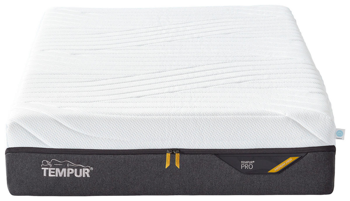 MATRATZE PRO MEDIUM FIRM Pro® Coolquilt 90/200 cm Höhe ca. 23 cm  funktional  - Weiss/Anthrazit, Basics, Textil (90/200cm) - Tempur
