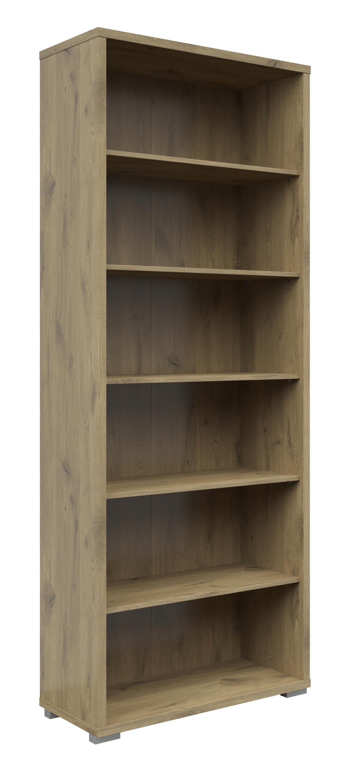 AKTENREGAL 79,7/210,4/39,5 cm  - Eichefarben/Silberfarben, KONVENTIONELL, Holzwerkstoff/Kunststoff (79,7/210,4/39,5cm) - Voleo