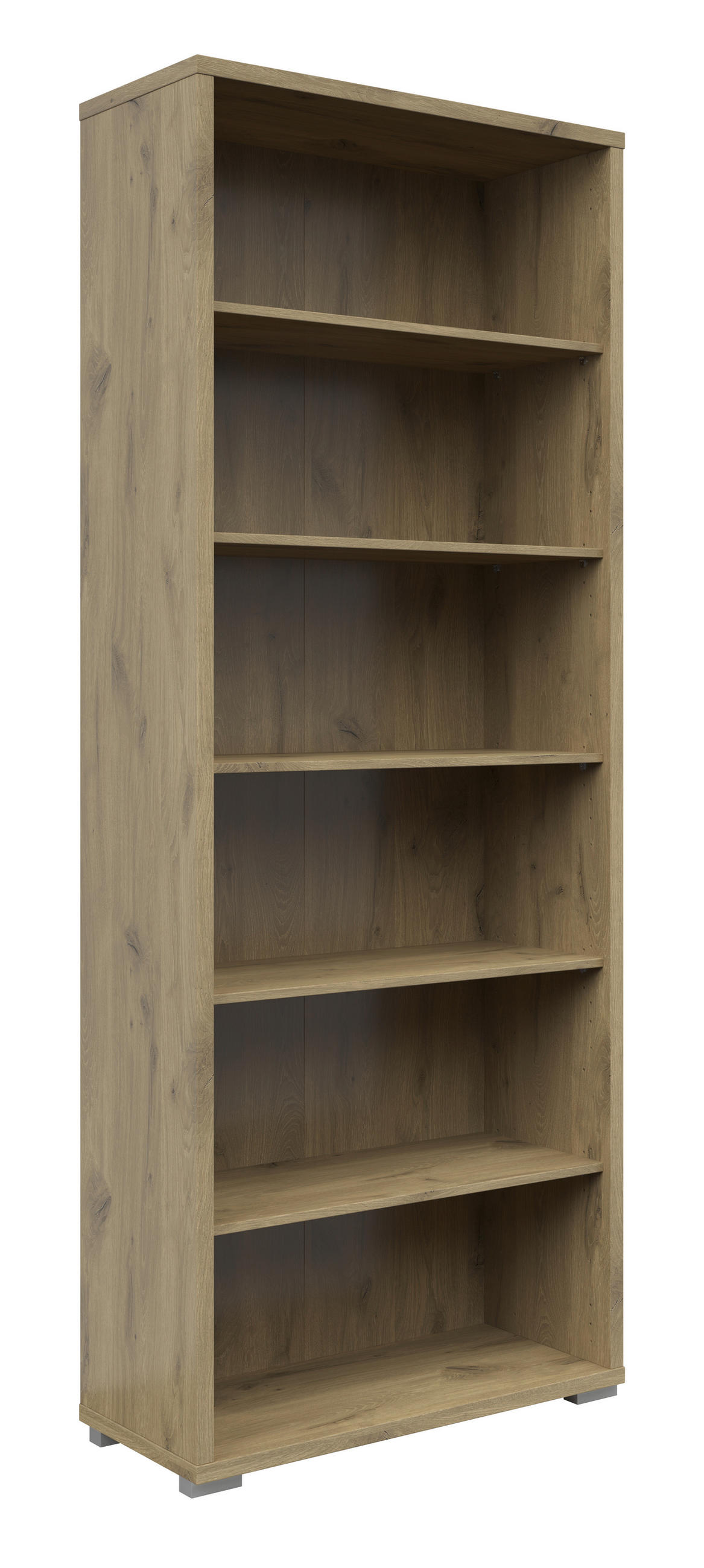 AKTENREGAL 79,7/210,4/39,5 cm  - Eichefarben/Silberfarben, Konventionell, Holzwerkstoff/Kunststoff (79,7/210,4/39,5cm) - Voleo